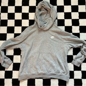 Nike Heather Gray Pullover Cowl Neck Hoodie